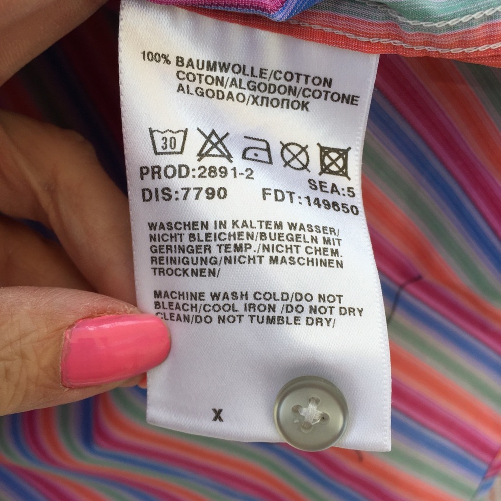 Hugo Boss rainbow stripe button front shirt - Picture 4 of 5
